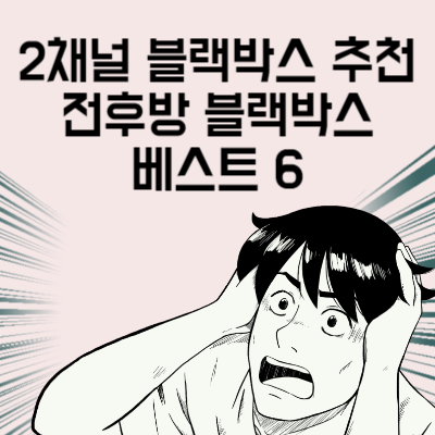 2채널 블랙박스 추천 전후방 블랙박스 구매 전 마지막으로 봐야 할 글