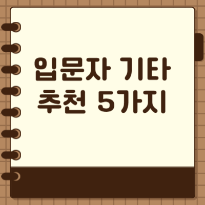 입문자 기타 추천 5가지