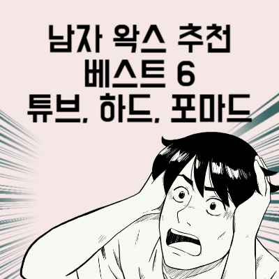 남자 왁스 추천 베스트 6 튜브, 하드, 포마드 제품별 순위